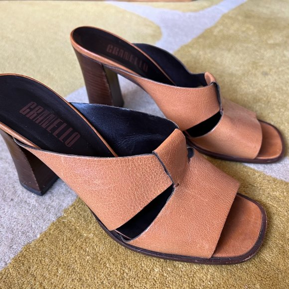 Prada for Granello Block Heel Leather Sandal - Picture 13 of 16